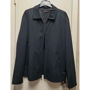 Lord & Taylor Metropolitan casual‎ black zip-up collard  jacket men's Size XL